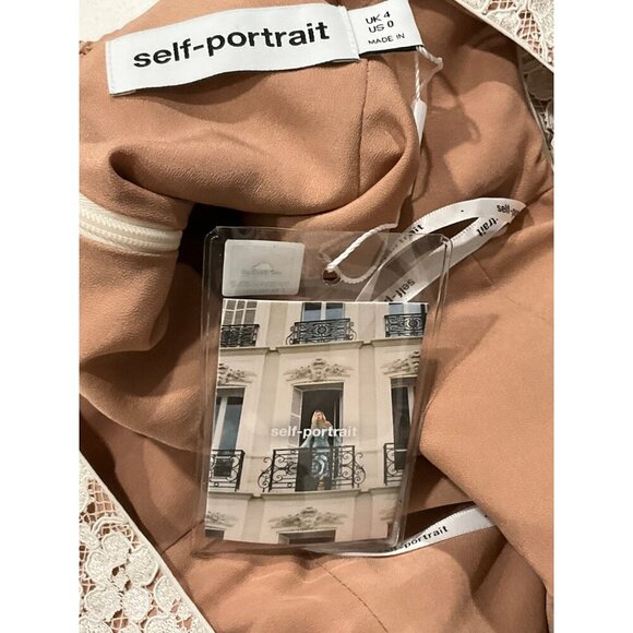 Self-portrait Cord Lace Mini Dress in Cream 0 New Womens Bridal Party Tank - Picture 10 of 17